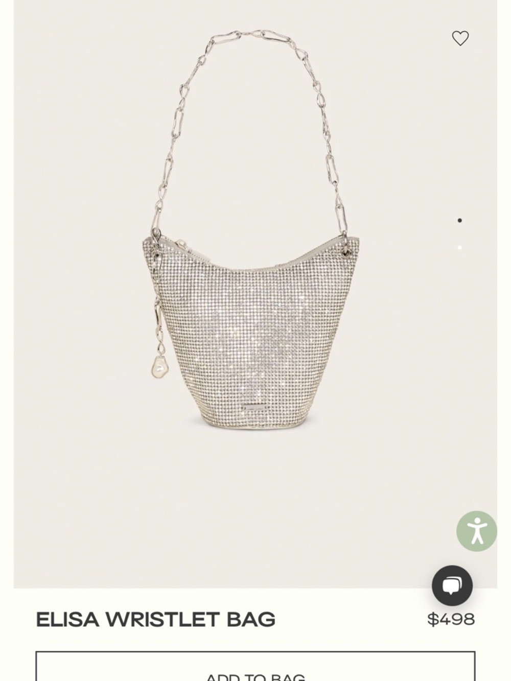 Cult Gaia NEW Elisa Wristlet Bag - Silver